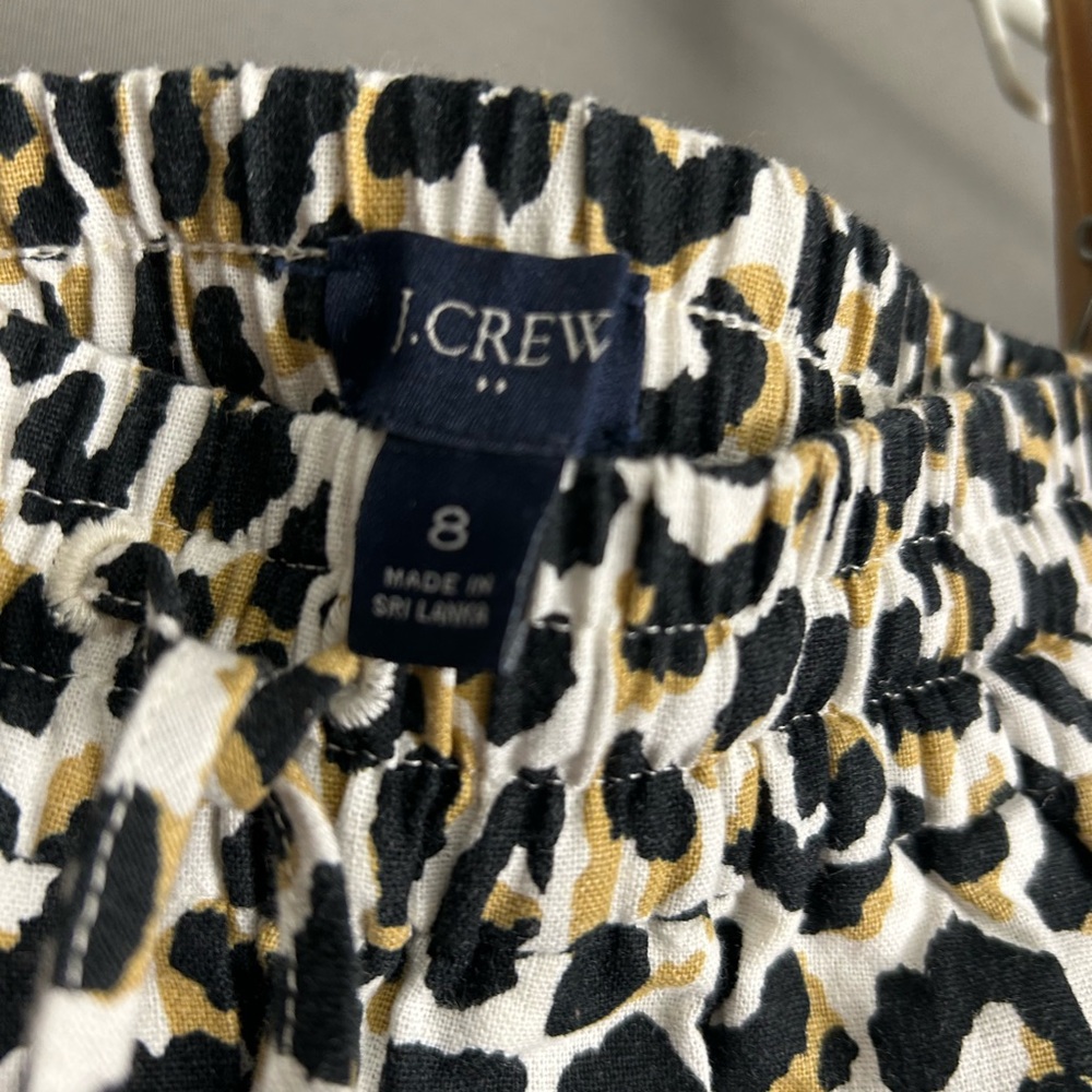 J. Crew Black and Cream Animal Print pants - Picture 2 of 6